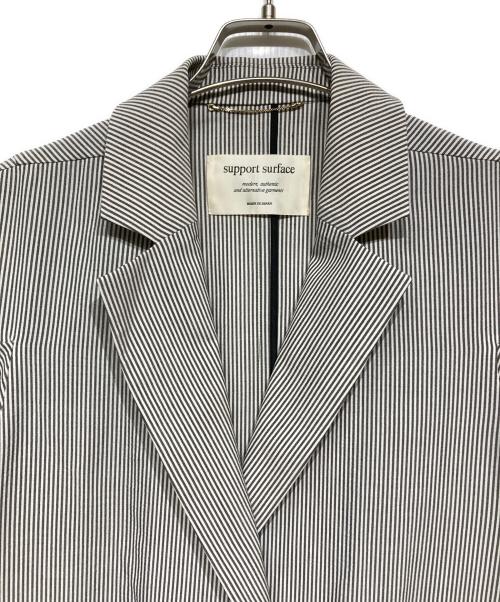 support surface（サポートサーフェス）support surface (サポートサーフェス) ノースリーブストライプジレ ブラック×ホワイト サイズ:1の古着・服飾アイテム