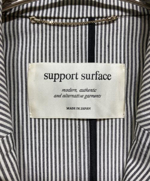 support surface（サポートサーフェス）support surface (サポートサーフェス) ノースリーブストライプジレ ブラック×ホワイト サイズ:1の古着・服飾アイテム