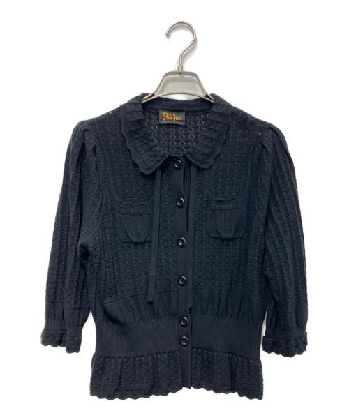 Pale Jute（ペールジュート）Pale Jute (ペールジュート) Classical lace knit cardigan Ⅱ ブラック サイズ:Mの古着・服飾アイテム