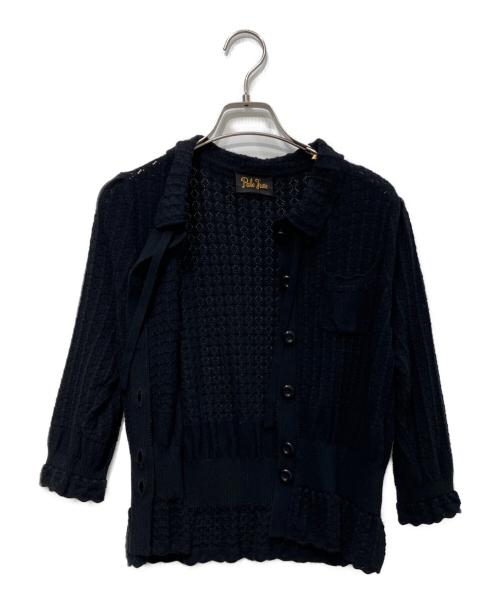 Pale Jute（ペールジュート）Pale Jute (ペールジュート) Classical lace knit cardigan Ⅱ ブラック サイズ:Mの古着・服飾アイテム