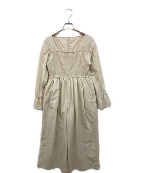 EMMEL REFINES（エメル リファインズ）EMMEL REFINES (エメル リファインズ) シャーリングオールインワン ベージュ サイズ:Mの古着・服飾アイテム