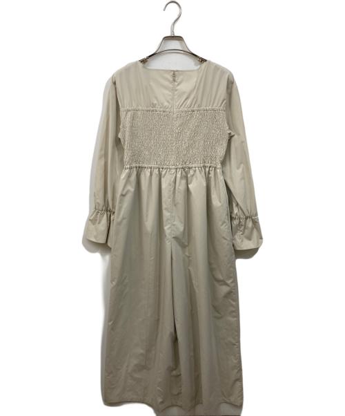 EMMEL REFINES（エメル リファインズ）EMMEL REFINES (エメル リファインズ) シャーリングオールインワン ベージュ サイズ:Mの古着・服飾アイテム