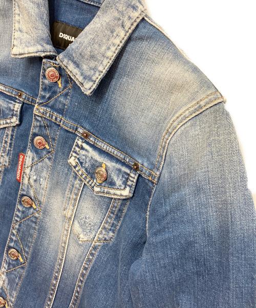 DSQUARED2（ディースクエアード）DSQUARED2 (ディースクエアード) ダメージ加工デニムジャケット インディゴ サイズ:36の古着・服飾アイテム