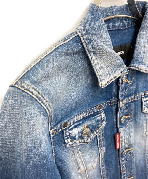 DSQUARED2（ディースクエアード）DSQUARED2 (ディースクエアード) ダメージ加工デニムジャケット インディゴ サイズ:36の古着・服飾アイテム