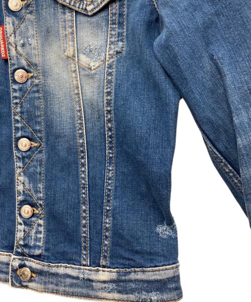 DSQUARED2（ディースクエアード）DSQUARED2 (ディースクエアード) ダメージ加工デニムジャケット インディゴ サイズ:36の古着・服飾アイテム