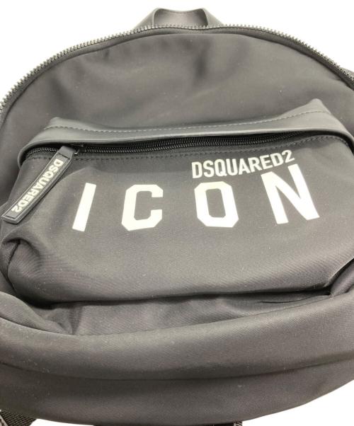 DSQUARED2（ディースクエアード）DSQUARED2 (ディースクエアード) ICON ロゴバックパック ブラックの古着・服飾アイテム