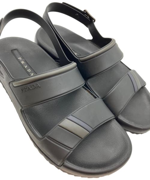 PRADA（プラダ）PRADA (プラダ) ストラップシャワーサンダル ブラック サイズ:7の古着・服飾アイテム