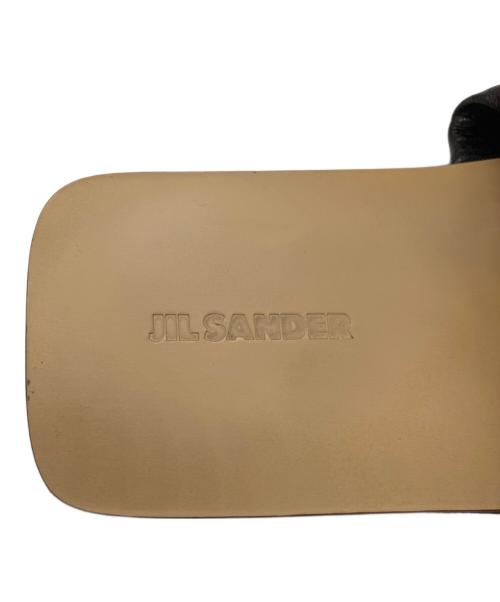 JIL SANDER（ジルサンダー）JIL SANDER (ジルサンダー) ギャザースライドレザーサンダル ブラック サイズ:36の古着・服飾アイテム