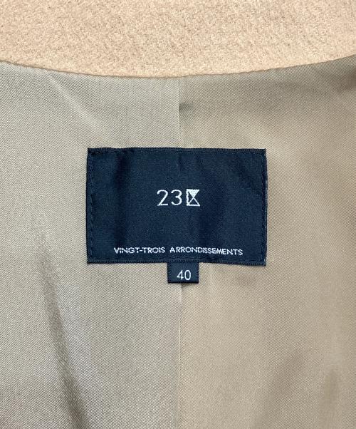 23区（ニジュウサンク）23区 (ニジュウサンク) ウールカシミヤビーバー フード付き ショートコート ベージュ サイズ:40 未使用品の古着・服飾アイテム