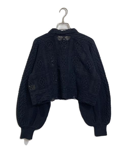 anuke（アンヌーク）anuke (アンヌーク) Layered Lace Knit ニットカーディガン　レース編みカーディガン ブラック サイズ:FREEの古着・服飾アイテム