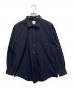 PAUL SMITHポールスミス）の古着「フローラル刺繍シャツ」｜ネイビー