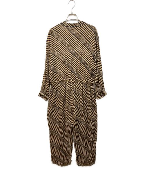 sara mallika（サラマリカ）sara mallika (サラマリカ) Rayon Jacquard Stripe Print All In One ベージュ サイズ:SIZE Mの古着・服飾アイテム