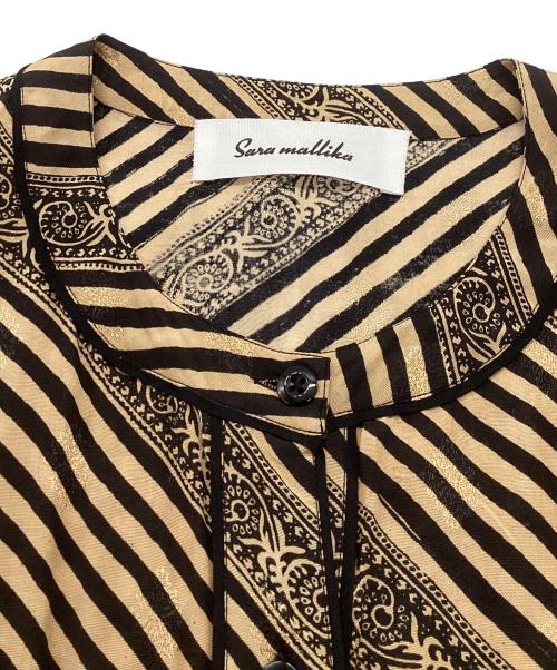 sara mallika（サラマリカ）sara mallika (サラマリカ) Rayon Jacquard Stripe Print All In One ベージュ サイズ:SIZE Mの古着・服飾アイテム