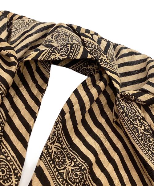 sara mallika（サラマリカ）sara mallika (サラマリカ) Rayon Jacquard Stripe Print All In One ベージュ サイズ:SIZE Mの古着・服飾アイテム