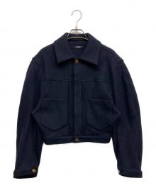 ALORS（アロー）の古着「Bomber cardigan en tricot Cordelia」｜ネイビー