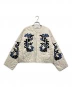 sara mallikaサラマリカ）の古着「Cotton Linen Patchwork Embroidery Jacket」｜アイボリー