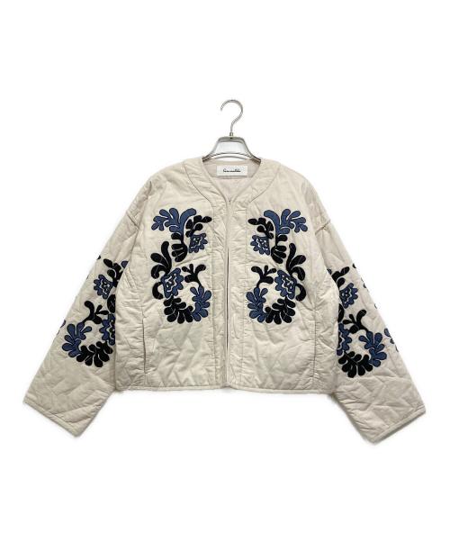 sara mallika（サラマリカ）sara mallika (サラマリカ) Cotton Linen Patchwork Embroidery Jacket アイボリー サイズ:Freeの古着・服飾アイテム