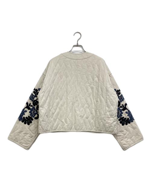 sara mallika（サラマリカ）sara mallika (サラマリカ) Cotton Linen Patchwork Embroidery Jacket アイボリー サイズ:Freeの古着・服飾アイテム