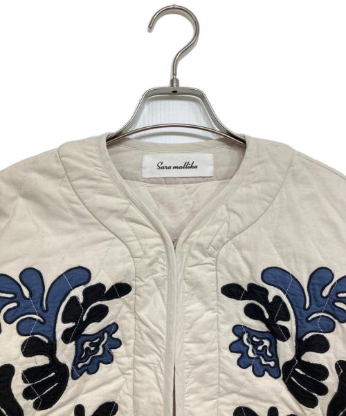 sara mallika（サラマリカ）sara mallika (サラマリカ) Cotton Linen Patchwork Embroidery Jacket アイボリー サイズ:Freeの古着・服飾アイテム