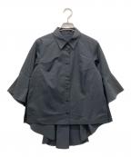 SA VILLE / SA VIEサヴィル サヴィ）の古着「コットンツイルフリルスリーブブラウス」｜ブラック