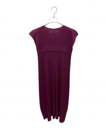 PLEATS PLEASE（プリーツプリーズ）の古着「ノースリーブワンピース」｜ラズベリー