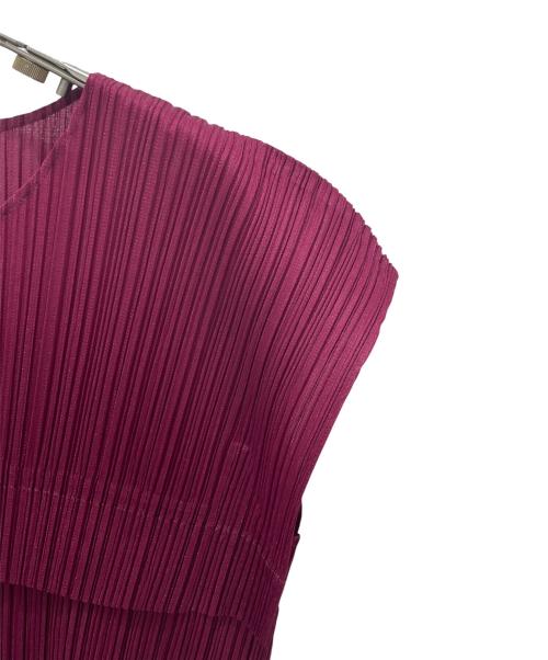 PLEATS PLEASE（プリーツプリーズ）PLEATS PLEASE (プリーツプリーズ) ノースリーブワンピース ラズベリー サイズ:2の古着・服飾アイテム