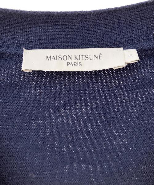 maison kitsune（メゾンキツネ）maison kitsune (メゾンキツネ) FOX HEAD PATCH CLASSIC CARDIGAN ネイビー サイズ:Lの古着・服飾アイテム