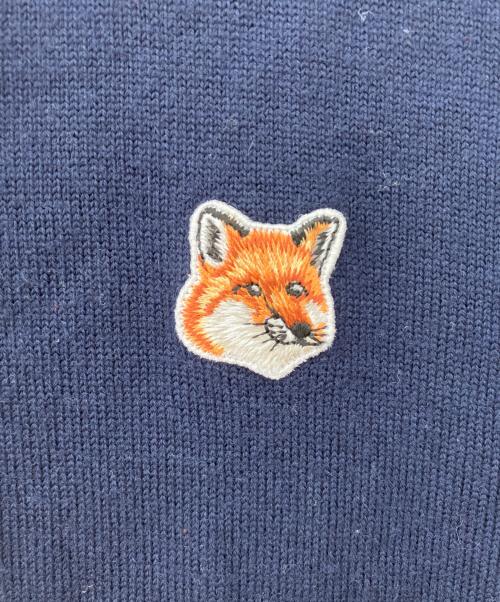 maison kitsune（メゾンキツネ）maison kitsune (メゾンキツネ) FOX HEAD PATCH CLASSIC CARDIGAN ネイビー サイズ:Lの古着・服飾アイテム