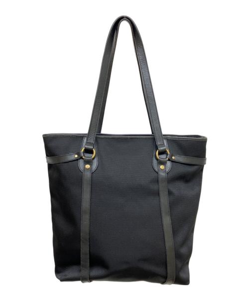 LAUREN RALPH LAUREN（ローレンラルフローレン）LAUREN RALPH LAUREN (ローレンラルフローレン) レザーコンビトートバッグ ブラックの古着・服飾アイテム