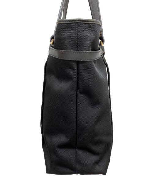 LAUREN RALPH LAUREN（ローレンラルフローレン）LAUREN RALPH LAUREN (ローレンラルフローレン) レザーコンビトートバッグ ブラックの古着・服飾アイテム