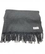 JOHNSTONS OF ELGINジョンストンズオブエルガン）の古着「カシミヤ大判ストール」｜チャコールグレー