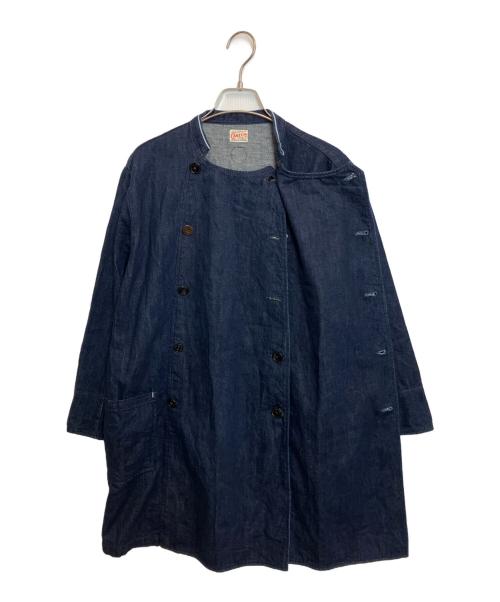 CANTON OVERALLS（キャントンオーバーオールズ）CANTON OVERALLS (キャントンオーバーオールズ) 猿田彦珈琲 (サルタヒココーヒー) デニムジャケット インディゴ サイズ:Mの古着・服飾アイテム