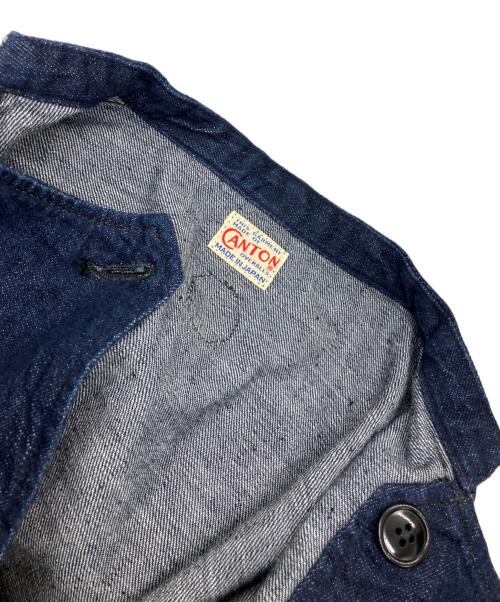 CANTON OVERALLS（キャントンオーバーオールズ）CANTON OVERALLS (キャントンオーバーオールズ) 猿田彦珈琲 (サルタヒココーヒー) デニムジャケット インディゴ サイズ:Mの古着・服飾アイテム