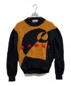 MARNI×Carhartt WIPマルニ×カーハート ワークインプログレス）の古着「JUMPER IN BLACK WOOL AND SILK WITH LOGO」｜ブラック