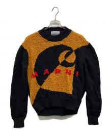 MARNI×Carhartt WIP（マルニ×カーハート ワークインプログレス）の古着「JUMPER IN BLACK WOOL AND SILK WITH LOGO」｜ブラック