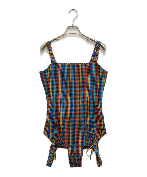 beautiful people（ビューティフルピープル）beautiful people (ビューティフルピープル) double-end asanoha dobby bustier レッド サイズ:36の古着・服飾アイテム