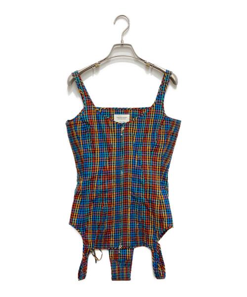 beautiful people（ビューティフルピープル）beautiful people (ビューティフルピープル) double-end asanoha dobby bustier レッド サイズ:36の古着・服飾アイテム