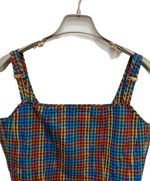beautiful people（ビューティフルピープル）beautiful people (ビューティフルピープル) double-end asanoha dobby bustier レッド サイズ:36の古着・服飾アイテム