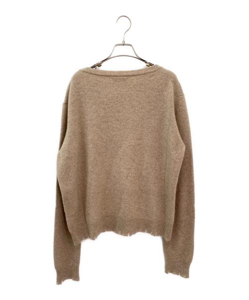 MADISON BLUE（マディソンブルー）MADISON BLUE (マディソンブルー) ラクーンファーVネックニット ベージュ サイズ:01の古着・服飾アイテム