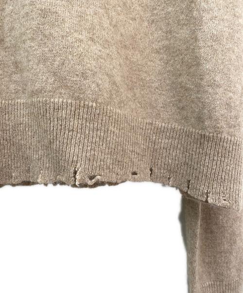 MADISON BLUE（マディソンブルー）MADISON BLUE (マディソンブルー) ラクーンファーVネックニット ベージュ サイズ:01の古着・服飾アイテム