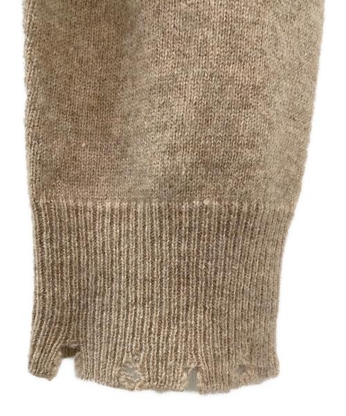 MADISON BLUE（マディソンブルー）MADISON BLUE (マディソンブルー) ラクーンファーVネックニット ベージュ サイズ:01の古着・服飾アイテム