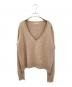 MADISON BLUE（マディソンブルー）の古着「ラクーンファーVネックニット」｜ベージュ