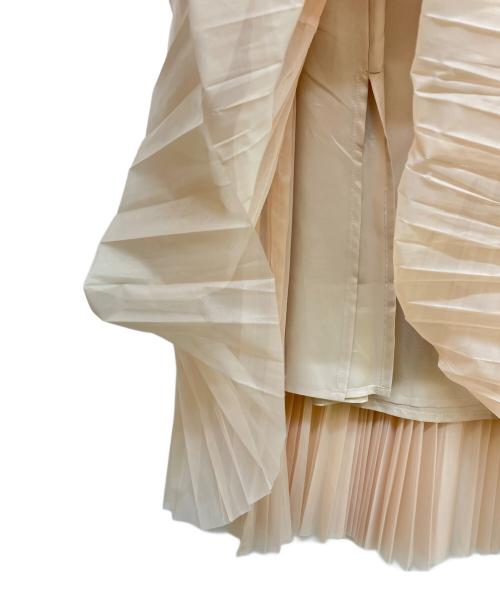 CLOTH&CROSS（クロスアンドクロス）CLOTH&CROSS (クロスアンドクロス) フリーカットオーガンジー ティアードプリーツスカート ベージュ サイズ:2の古着・服飾アイテム