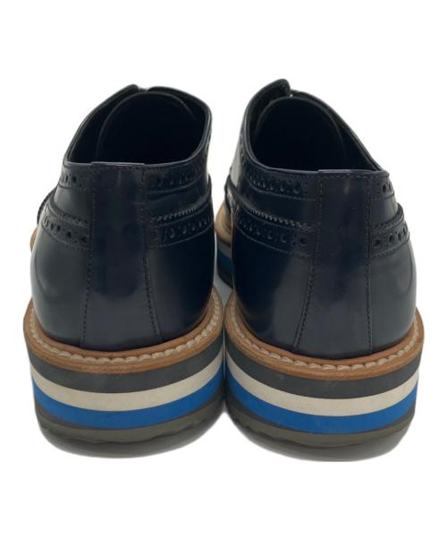 PRADA（プラダ）PRADA (プラダ) エスパドリーユウィングチップシューズ ネイビー サイズ:8　1/2の古着・服飾アイテム