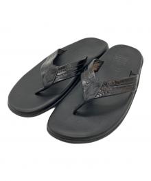 ISLAND SLIPPER（アイランドスリッパ）の古着「型押しトングサンダル」｜ブラック