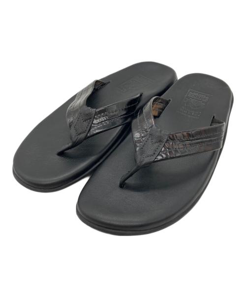 ISLAND SLIPPER（アイランドスリッパ）ISLAND SLIPPER (アイランドスリッパ) 型押しトングサンダル ブラック サイズ:10の古着・服飾アイテム