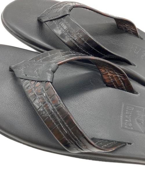 ISLAND SLIPPER（アイランドスリッパ）ISLAND SLIPPER (アイランドスリッパ) 型押しトングサンダル ブラック サイズ:10の古着・服飾アイテム