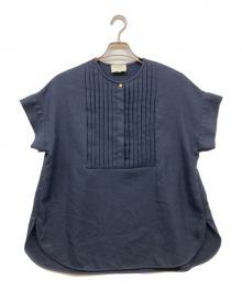 UNITED ARROWS（ユナイテッドアローズ）の古着「Spiree IAS タック ショートスリーブ ブラウス」｜ネイビー