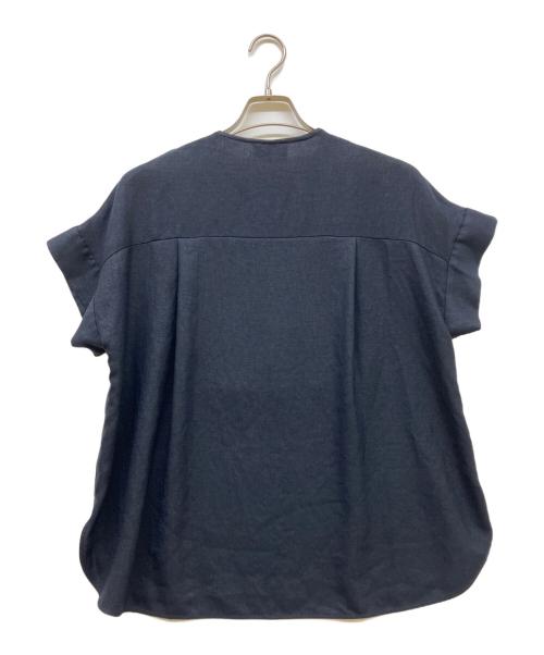 UNITED ARROWS（ユナイテッドアローズ）UNITED ARROWS (ユナイテッドアローズ) Spiree IAS タック ショートスリーブ ブラウス ネイビー サイズ:SIZE Freeの古着・服飾アイテム