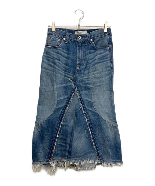 JUNYA WATANABE COMME des GARCONS（(ジュンヤワタナベ コムデギャルソン）JUNYA WATANABE COMME des GARCONS ((ジュンヤワタナベ コムデギャルソン) 再構築変形デニムスカート インディゴ サイズ:XSの古着・服飾アイテム